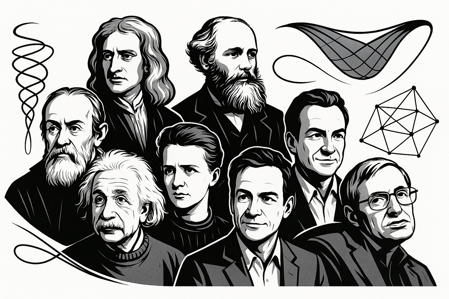 Collage of famous physicists